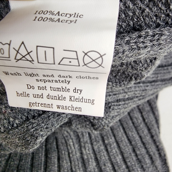 PJ Paul Jones Men L Charcoal Gray Stand Collar Cable Knit Cardigan Sweater NWT - Picture 7 of 7